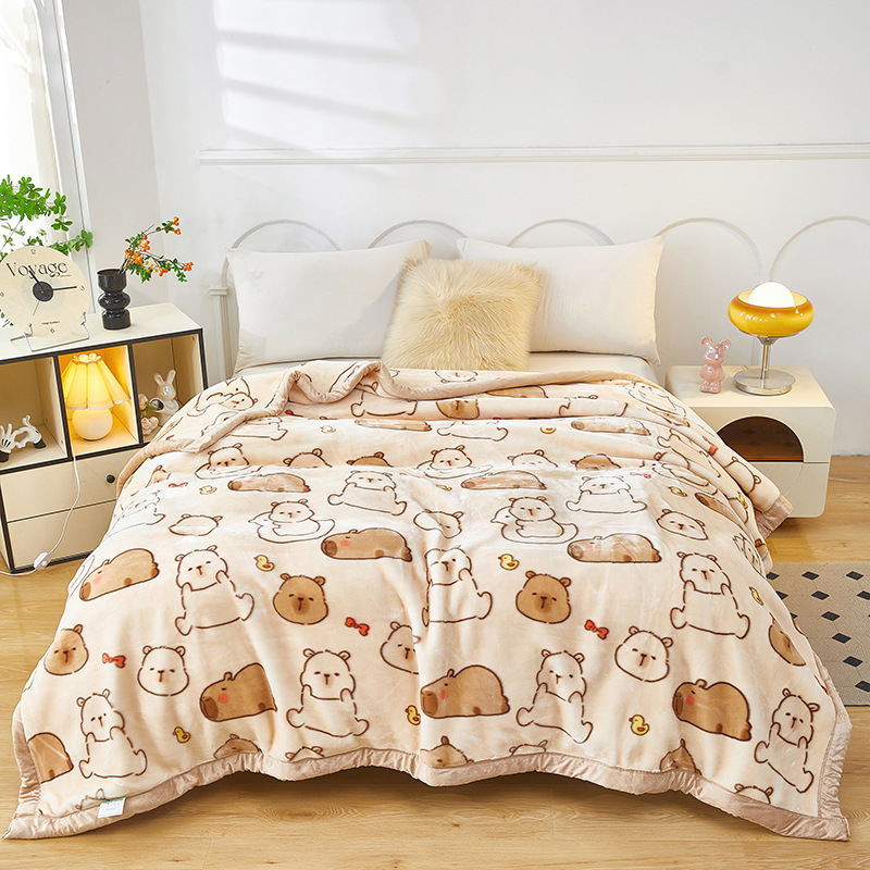 Comercio exterior transfronterizo espesado doble capa mantas de lacerel gran manta de boda roja de oficina siesta mantas de sofá mantas al por mayor