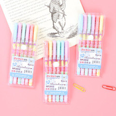 Candy Color 6 Color Rainbow Pen Student 0.8mm Handbook Marker Highlighter Pen Painting Stroke Hook Line Gel Pen Wholesale