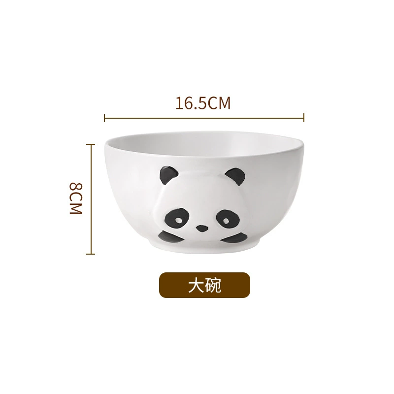 Cartoon ceramic tableware set, panda design, dinner plates and bowls for home