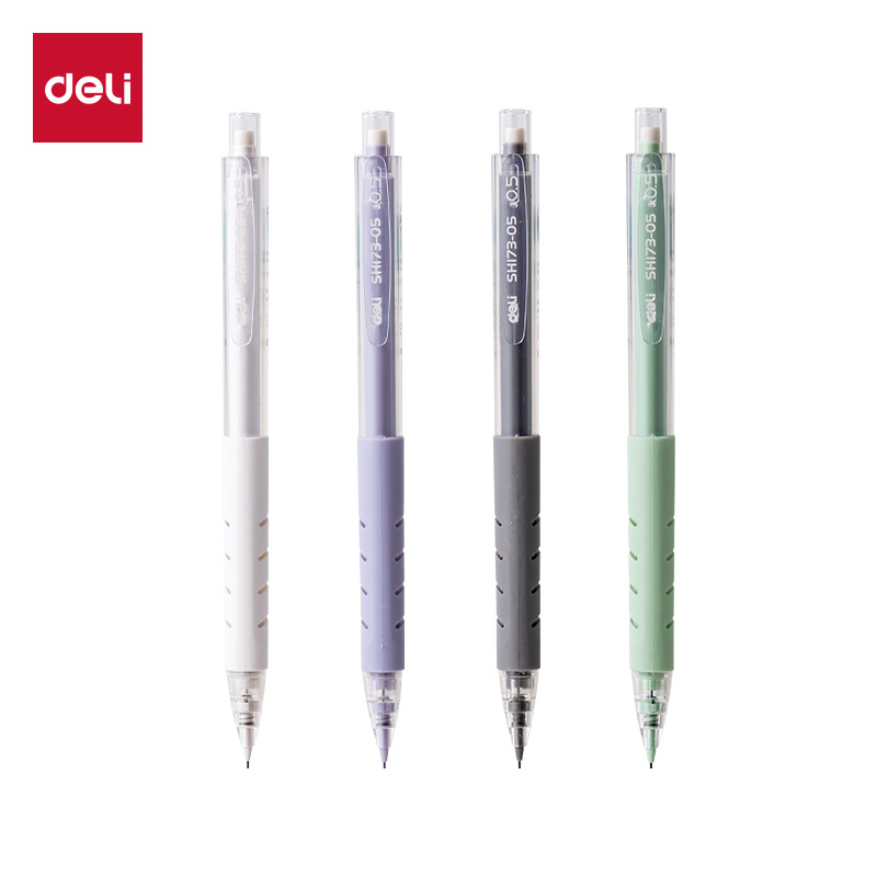 DELIGO SH173 lápiz de actividad simple y pequeño lápiz automático de estudiantes fresco 0.7 lápiz de presión 0.5mm lápiz transparente