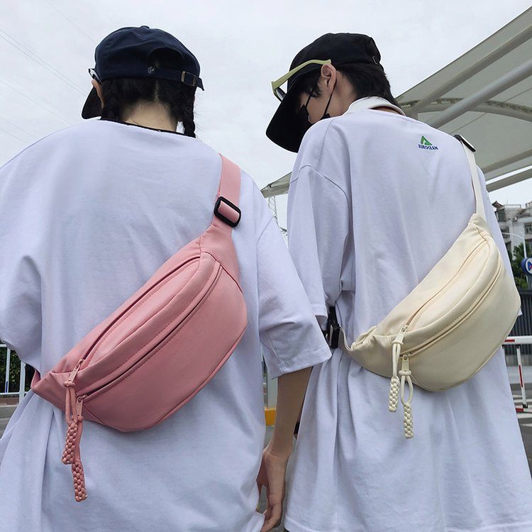 Simple crossbody bag, chest bag, fashionable and casual bag for women, 2025 new couple bag, versatile for sports, Japanese-style waist bag undefined