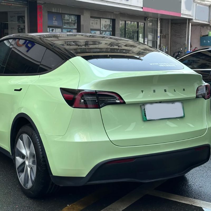 Avocado green car color change film, full-body glossy wrap, PET car film, one-piece drop shipping, scratch-resistant protective film