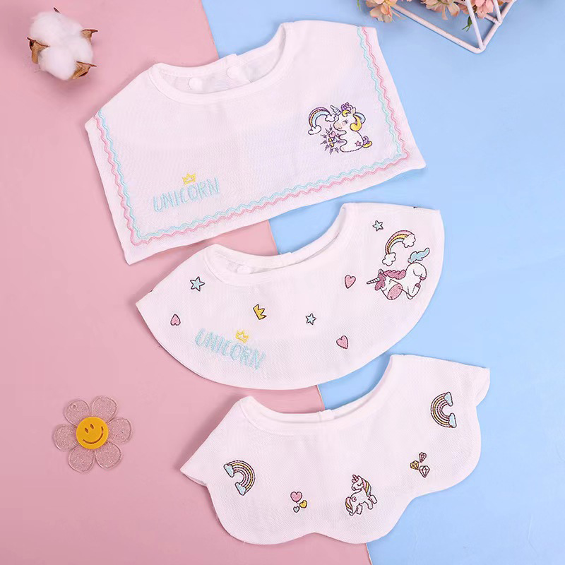 Summer new cute wind baby 360 degree bib cotton gauze baby saliva towel factory direct supply baby circumference