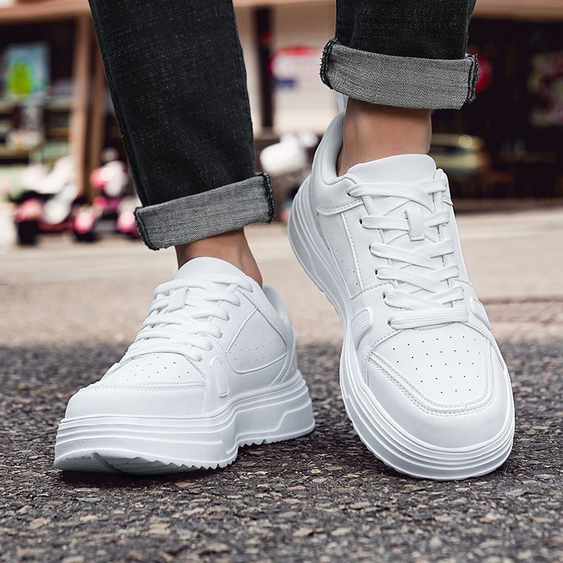 25 primavera y otoño transfronterizos ligeros antideslizantes cómodos zapatos de skate de estilo casual estudiantes pareja adolescente 48 zapatos blancos de tamaño grande