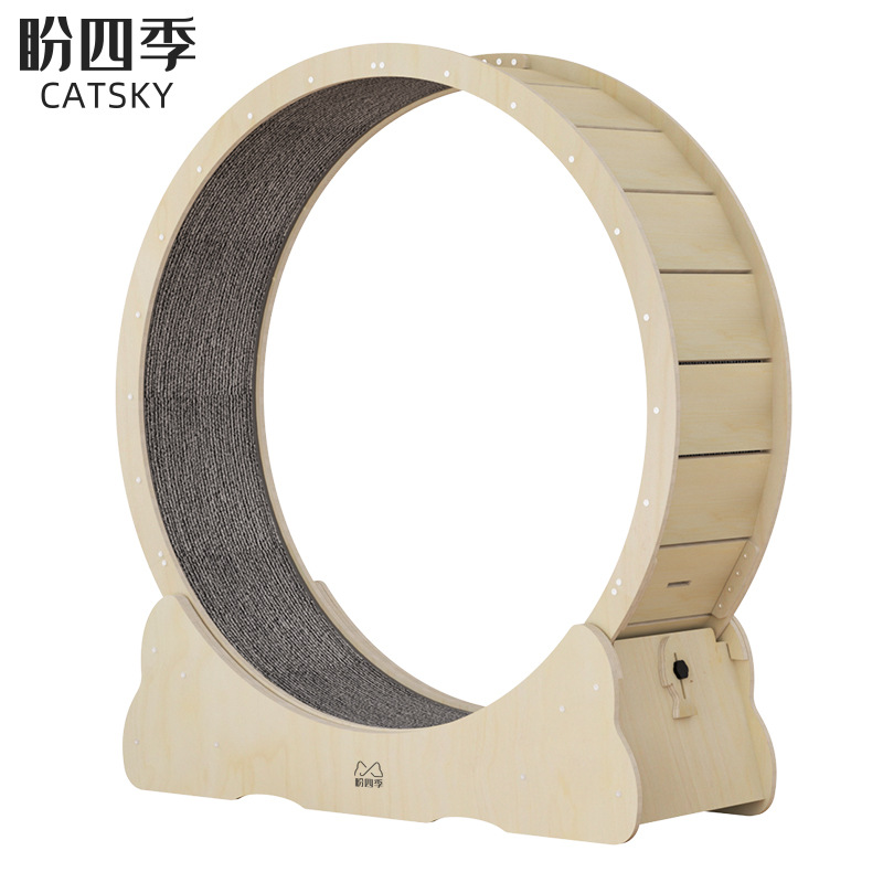 Gato caminadora rodillo fitness ejercicio madera maciza multicapa gran juguete gato escalada rack fresco gato caminando máquina multicolor