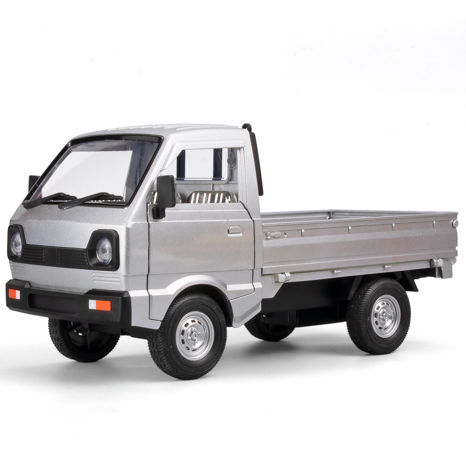 Modelo de coche de aleación Wanbao 1:24 pequeño camión plateado con retroceso de luz y sonido niño juguete modelo de coche adorno