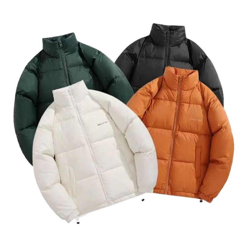 Down short winter thick lightweight stand up collar men's workwear jacket 2024 new item without hat high-end feeling_voghion.com