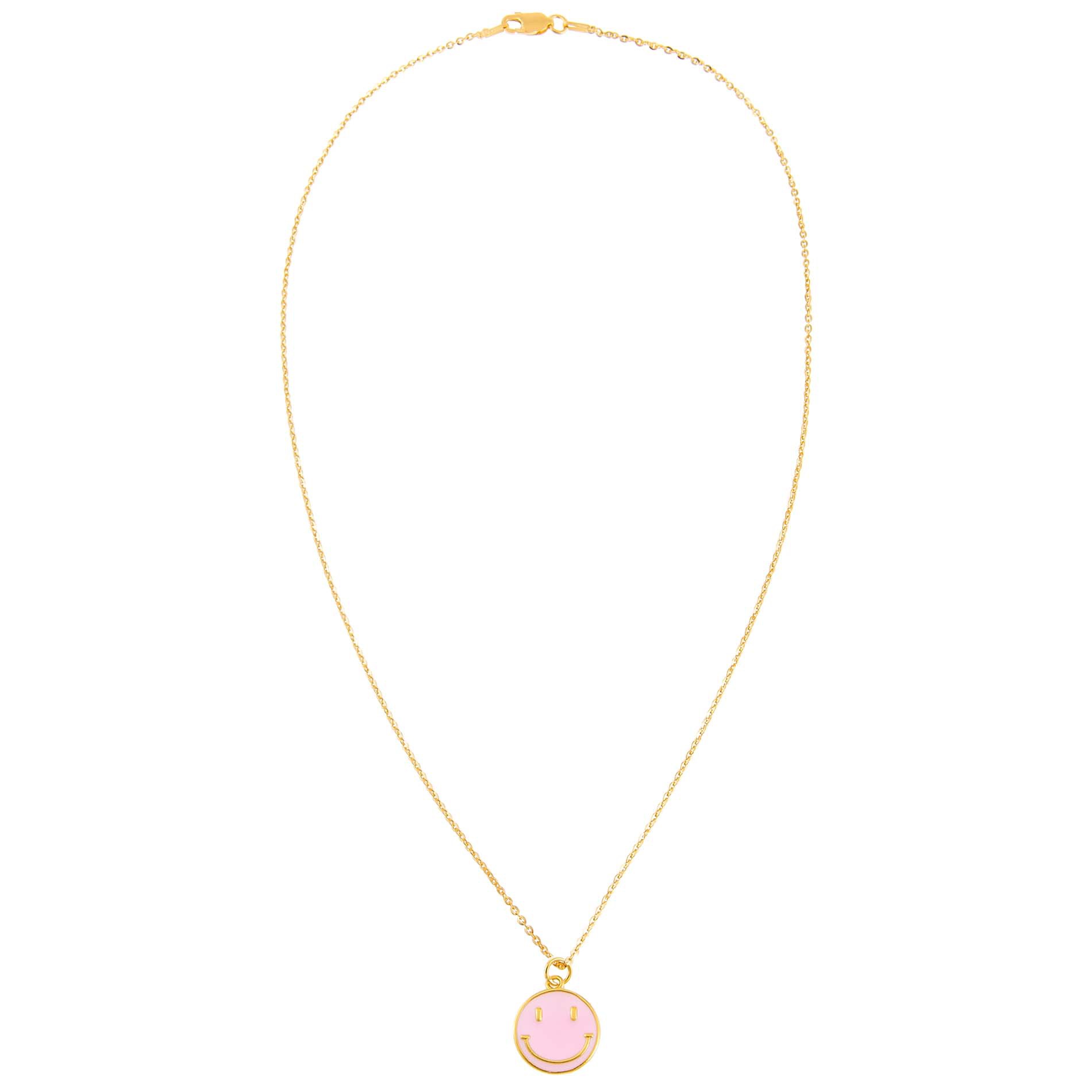 Summer New Smiley Face Copper Necklace 18K Color Preserving Jewelry Dripping Oil Smiling Face Clavic