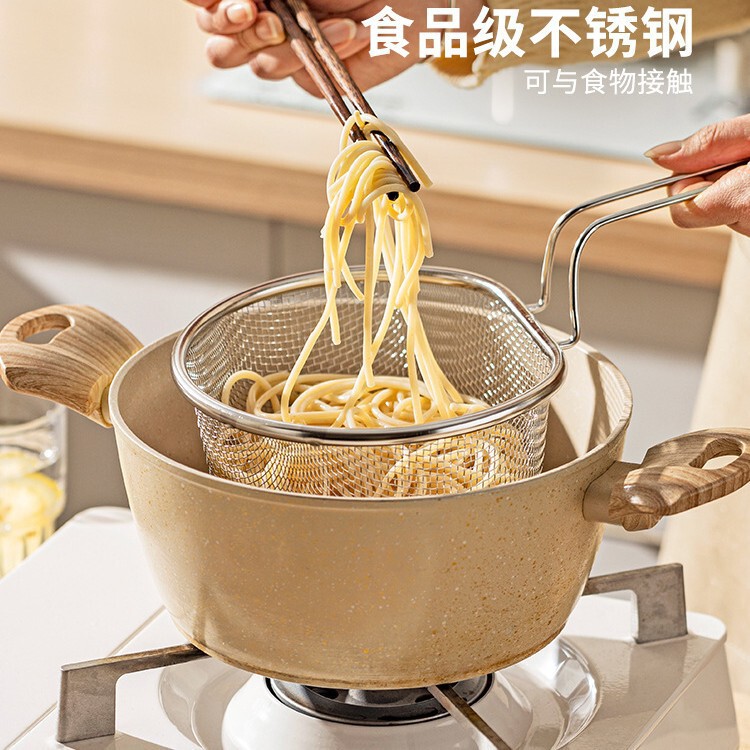 漏勺316不锈钢沥水篮家用厨房捞面勺细网煮面油炸漏网过滤网火锅|undefined