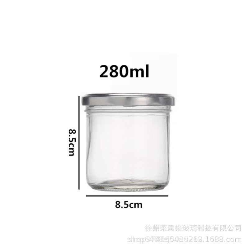 Botella de miel especial botella de caviar botella de vidrio transparente botella vacía embalaje de logotipo imprimible