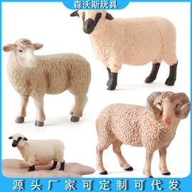外贸跨境实心系列摆件静态仿真野生动物模型山羊绵羊什罗普君羊