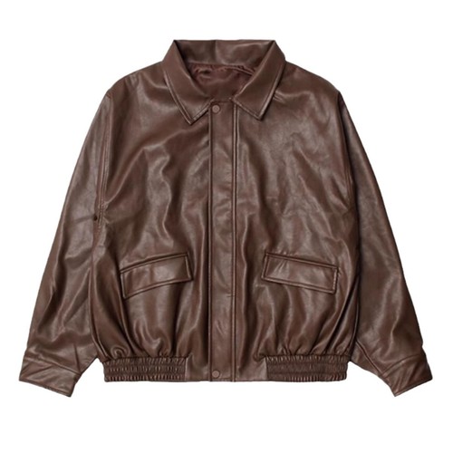 Autumn Streetwear American Leather Jacket Men Spring and Autumn Style Windproof Bicycle Leather Jacket Workwear Outerwear Leather Jacket Cool Style