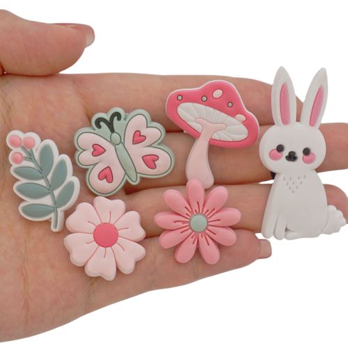 Factory Direct Sale Hole Shoes Rabbit Series Hole Shoes Buckle DIY Accessories Cartoon Children Slippers Decorations