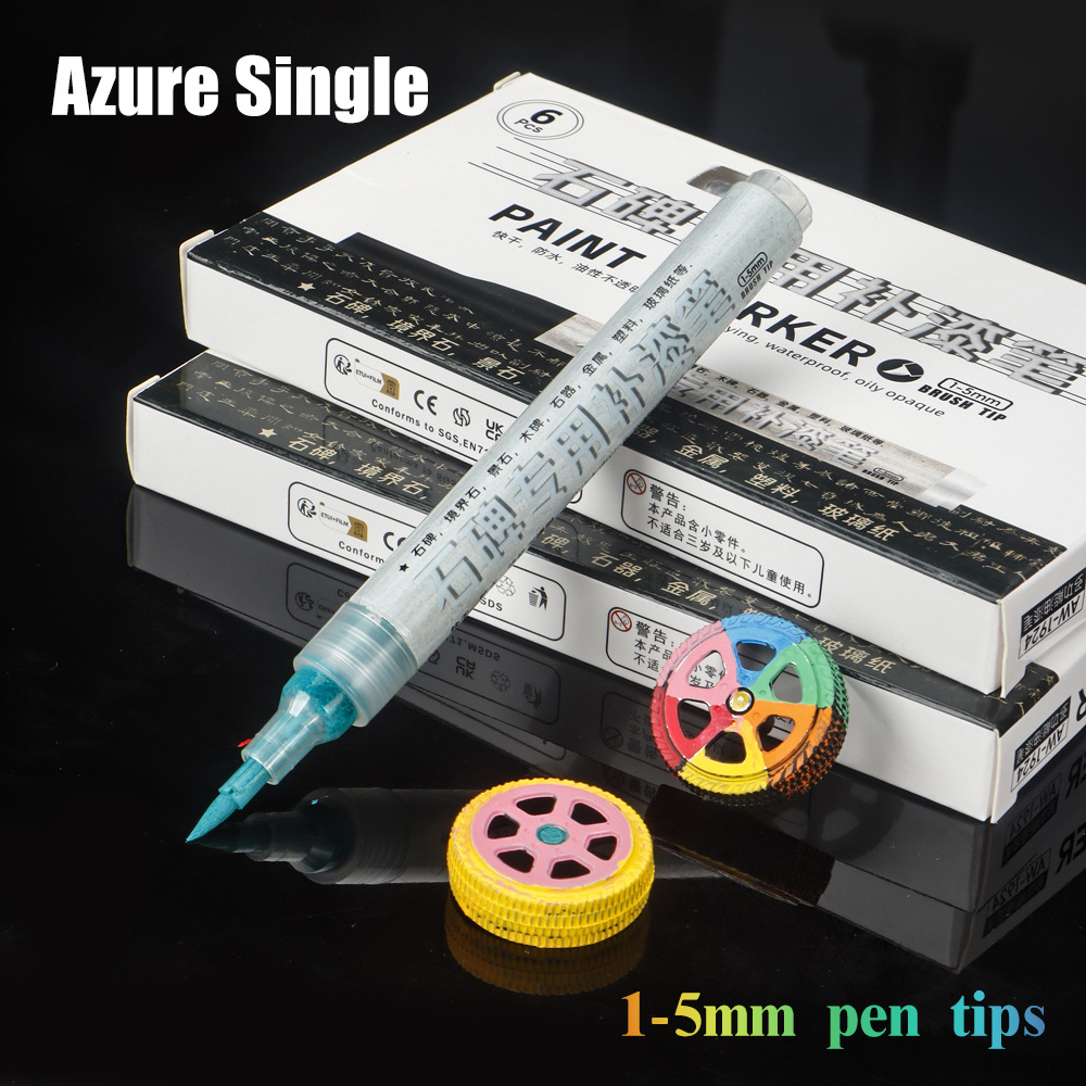 12 colores bolígrafo de pintura blando conjunto de cepillo aceitoso graffiti bolígrafo de pintura impermeable no desvanecido bolígrafo al por mayor