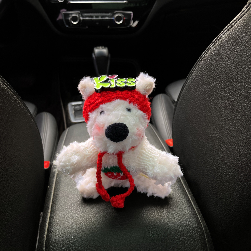 [Edición especial de Navidad] Decoración de coche de West Highland, accesorios de coche, pantalla de control central, decoración de pantalla de muñeca de fiesta