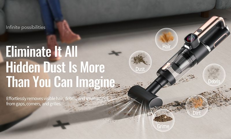 Wow! Customized Amazon Best-Selling Wireless Car Vacuum Cleaner, High-Power Brushless Portable Rechargeable Handheld Blowing and Suction Device