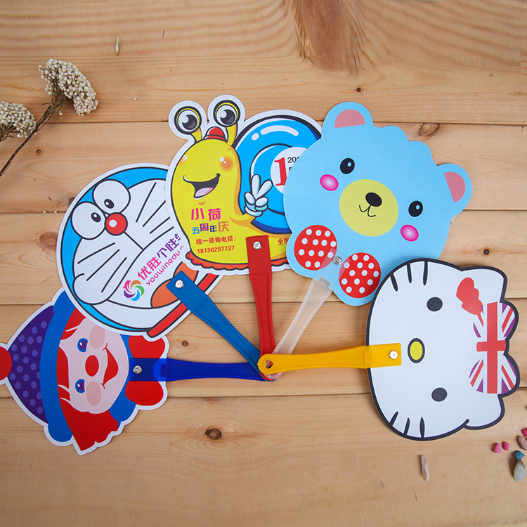 Cangnan advertisement Fan customized Antiquity Plastic Fan Plastic fan circular fan customized PP Cartoon Advertising fan Customized logo