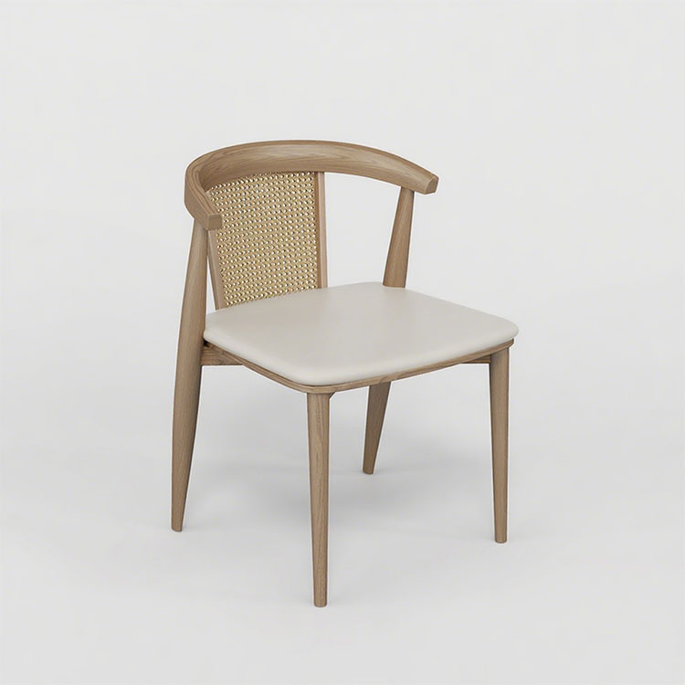 Sofá de asiento de tarjeta semicircular para restaurante occidental, restaurante de hotpot personalizado, restaurante de barbacoa, restaurante de restauración, mesa y silla de madera maciza de vidana tejida