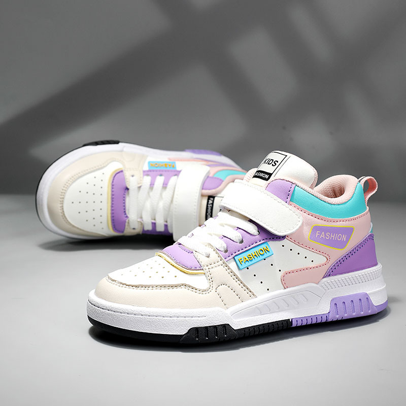 Kinder Grundschüler Board Schuhe 2023 Herbst Mid Hilfe Neue Mädchen Vielseitige Mode Klett Jungen_voghion.com