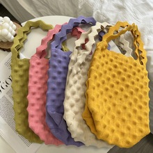 糖果色韩版新款小众设计编织菜篮子简约博主推荐手拎手提包女