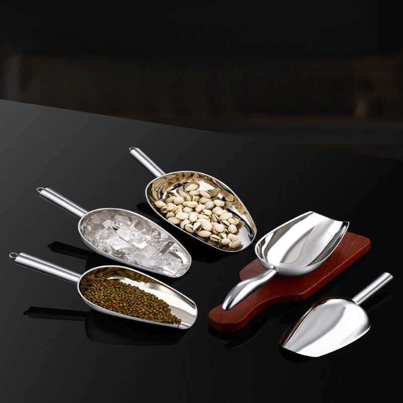 Stainless steel ice shovel thickened household food digging flour…