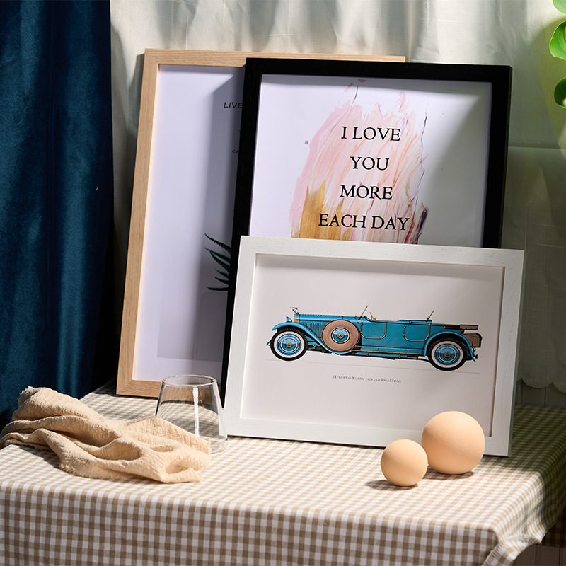 Large size mortise Oak photo frame Jersey mounting frame creative photo wall wooden picture frame puzzle solid wood frame