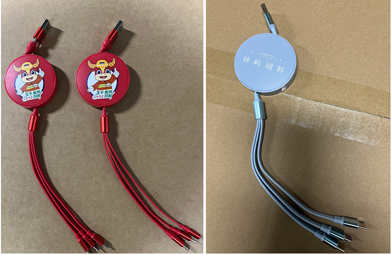 Ertong 2-İn-3 Veri Kablosu 100W Hızlı Şarj USB Type-C Esnek Veri Kablosu Üçlü Hediye Özelleştirmesi