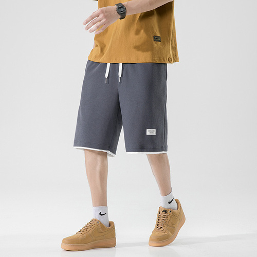 Kunhai Pengyun men's summer casual sports shorts men's 2022 new loose trendy brand waffle five-point pants