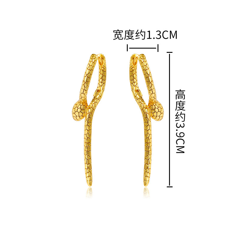 Xuping joyería europea y americana retro personalizada serpiente Cruz que rodea flexible en forma de serpiente pendientes de moda temperamento frío