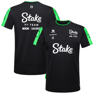 2025 New F1 Racing Suit Team Version Team Competition Customized Team Uniform Round Neck Shirt Men's Short-Sleeved Summer Breathable and Quick-Drying