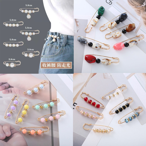 Trousers waist pin, waist size change, small brooch, women's fixed clothing overalls, skirt waist, anti-exposure trousers pin buckle
