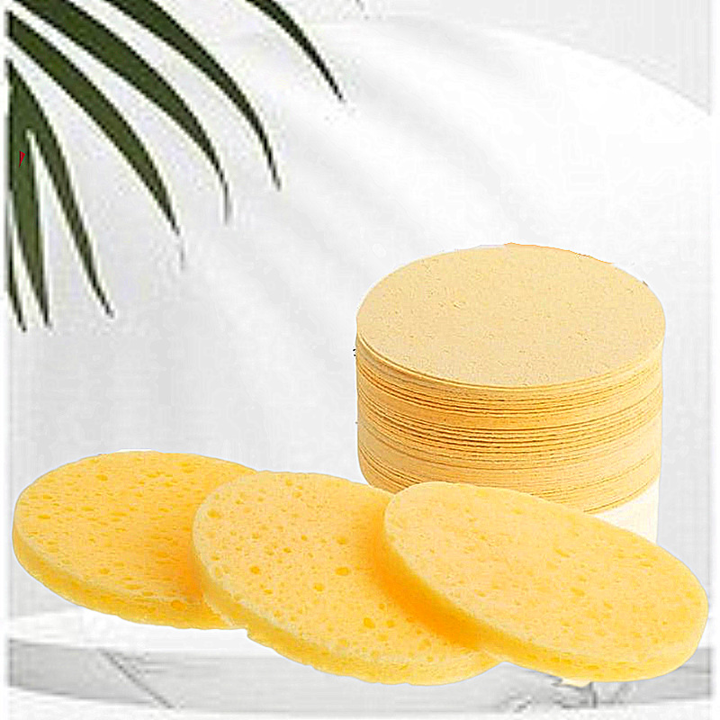 Comercio exterior transfronterizo Venta caliente comprimido de pulpa de madera de algodón lavado de cara soplo de celulosa esponja facial de limpieza facial soplo de maquillaje removedor de soplo