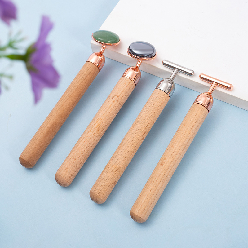 Palo de Belleza Multifunción de Madera, Cabezal Reemplazable, Herramienta de Masaje y Elevación, Venta Caliente Transfronteriza