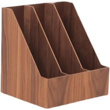 新款木质书房整理桌面立式文件收纳盒夹置物架木制书桌书立大