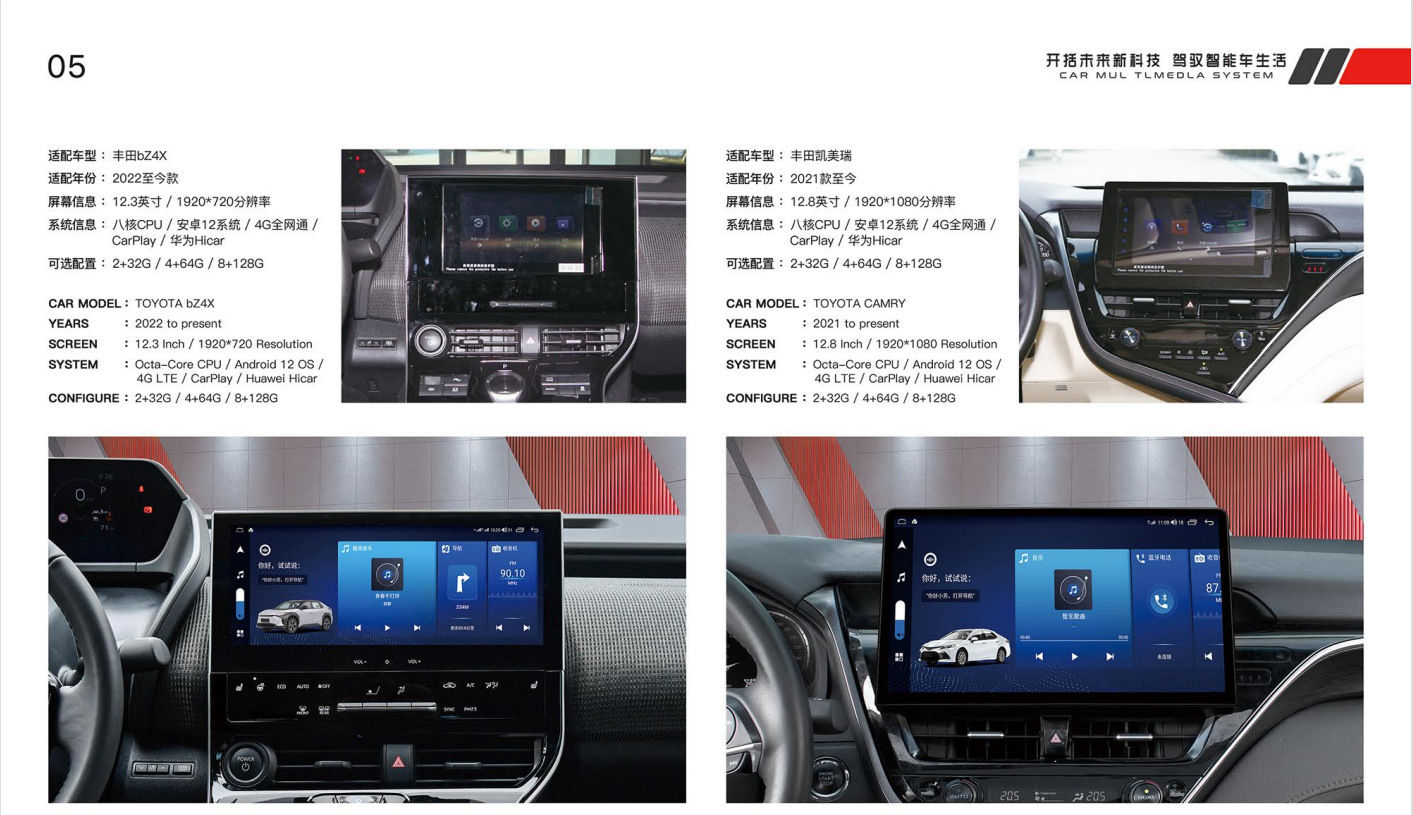 Suitable for Toyota Sienna Panoramic 360 Android 12 Modified Central Control Large-Screen Navigation All-In-One Display