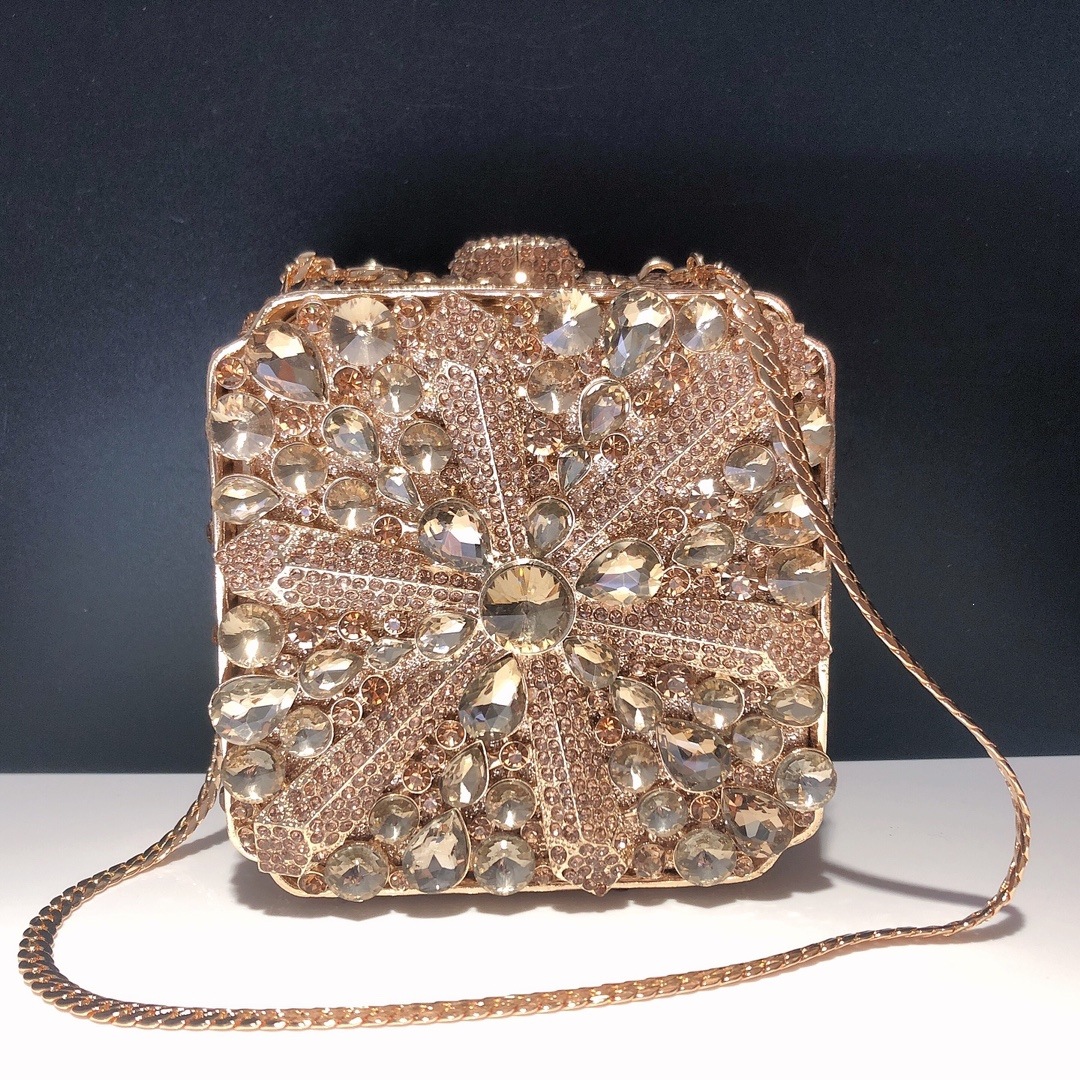 * nuevo molino de viento con diamantes bolsas de cena cajas huecas de banquete diamantes bolsas de mano de mujer Rhinestone