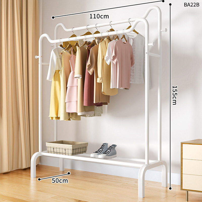 Clothes Rack Floor-Standing Bedroom Household Clothes Drying Rack Simple Coat Rack Indoor Balcony Clothes Drying Floor Pole Rack