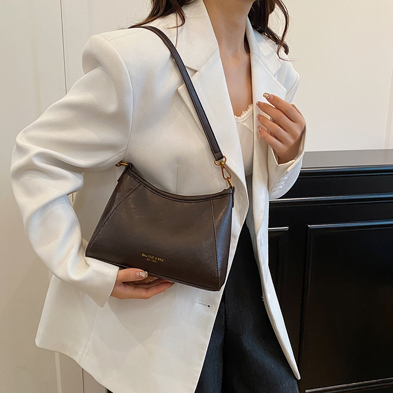 Luxury Oil Wax Leather Retro Mini Bag For Women 2026 New Autumn/Winter Versatile Crossbody Handheld Boston Bag - Thumbnail 3