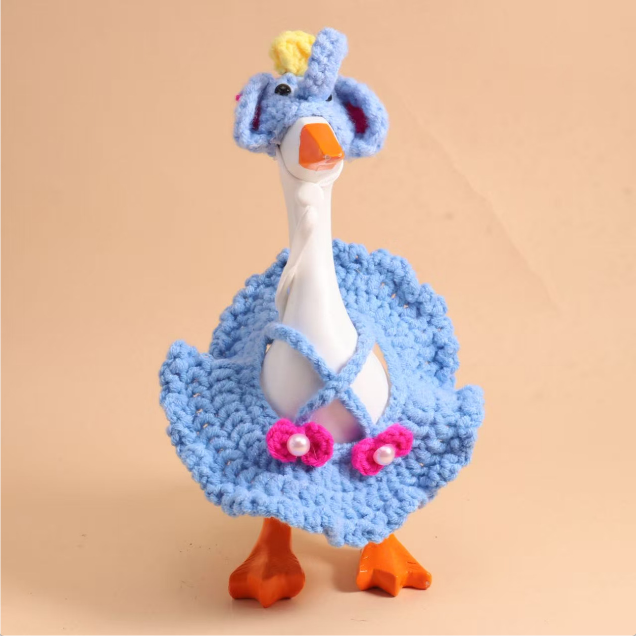 Gorro de hámster de Amazon, accesorio para mascotas, rama de flores, lindo set de ganso, gorro pequeño tejido a mano para fotos