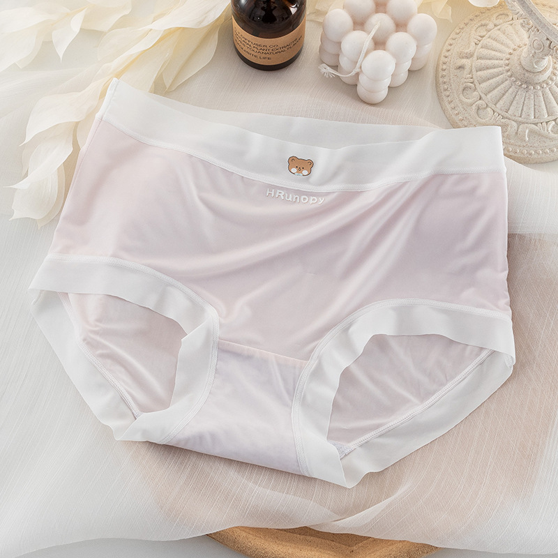 Mascarilla ultrafina sin costuras, seda de hielo tan ligera como alas de cigarra, seda de hielo de secado rápido sin costuras, nueva ropa interior antibacteriana de algodón puro Shen Qingqi