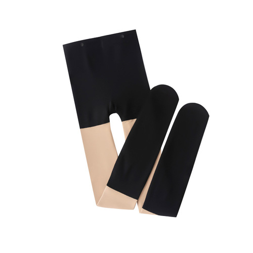 Splicing silk stockings three-in-one bare leg nude JK false calf knee-high socks autumn and winter double-layer replaceable pantyhose