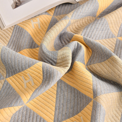 New 100% cotton double layer gauze bed cover 3 layers cotton yarn dyed washable multifunctional cover blanket for all seasons universal cotton bed