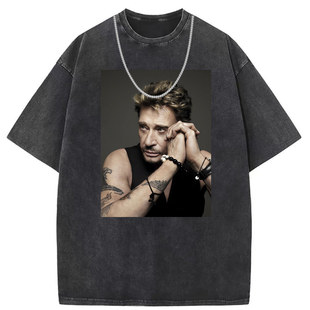 Amazon independent station batik washed old punk cotton printed short sleeve T-shirt cross-border wholesale fashion custom