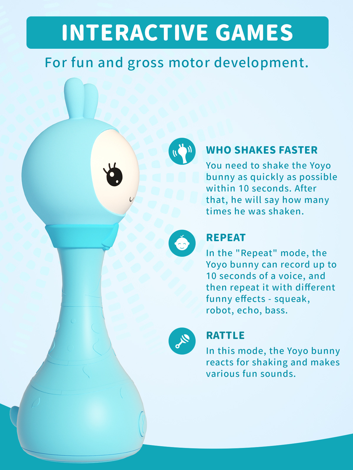 Alilo Bunny Baby Rattle Shaker and Teether Toys Yoyo R1+-阿里巴巴