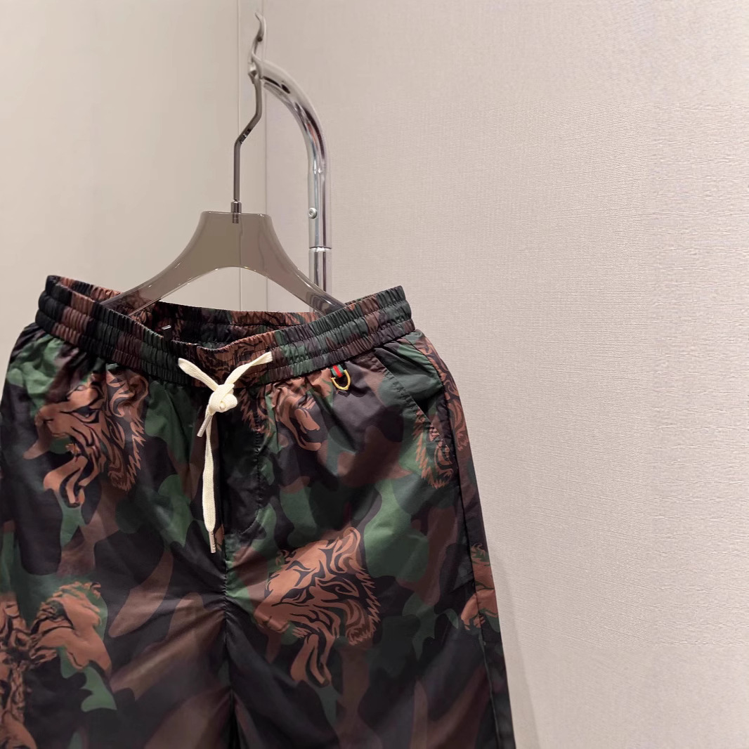 Men's Ice Silk Casual Shorts Lightweight Breathable Tiger Print Summer Beach Streetwear Sports_viptrois.com