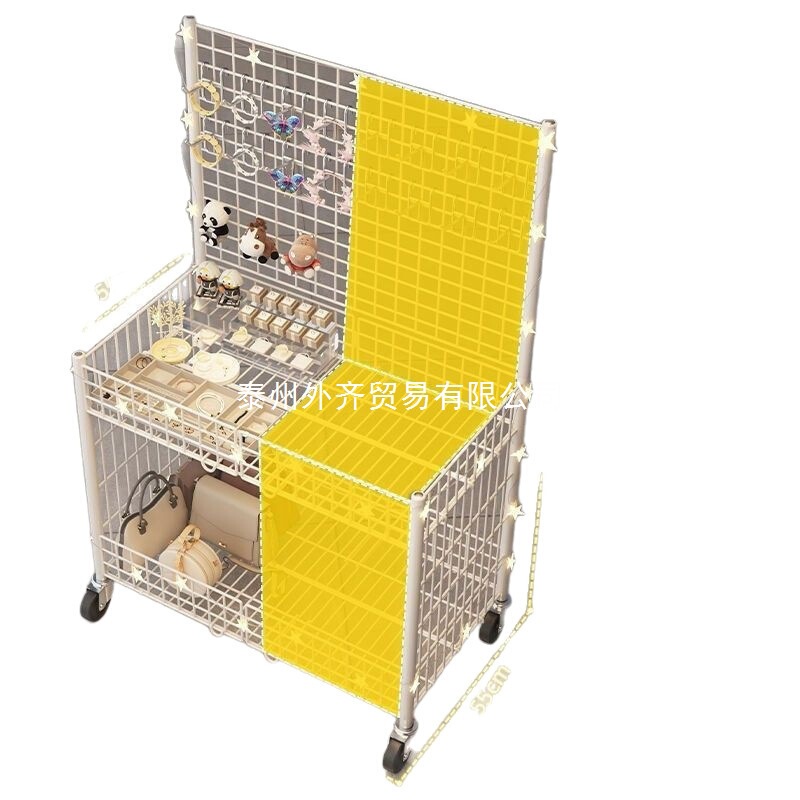 摆摊小推车可折叠展示架移动夜市摆地摊网格促销车超市摆货架饰品|undefined