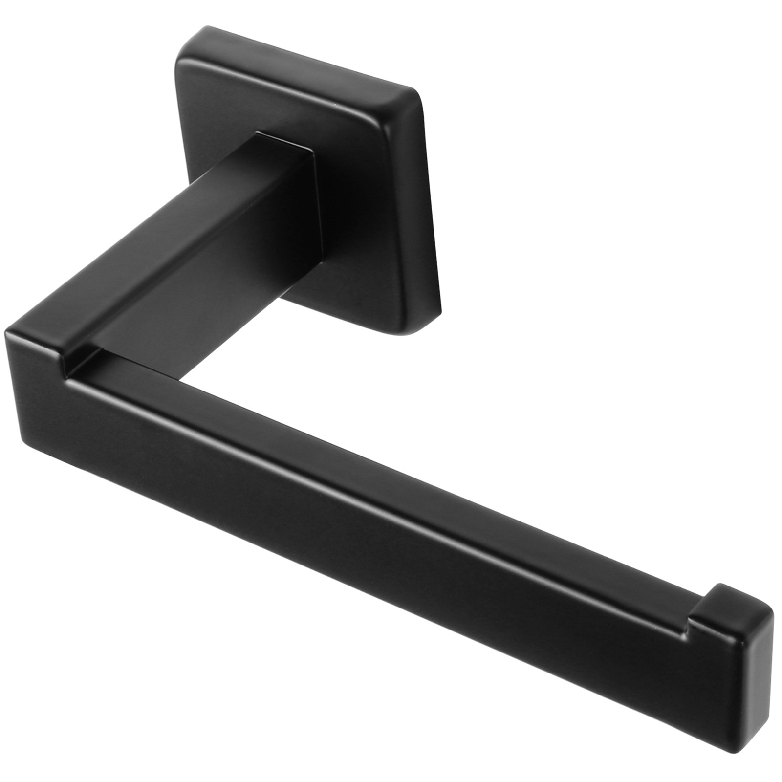 Fábrica al por mayor 304 de acero inoxidable negro titular de papel higiénico base cuadrada titular de papel de rollo titular de papel en stock transfronterizo