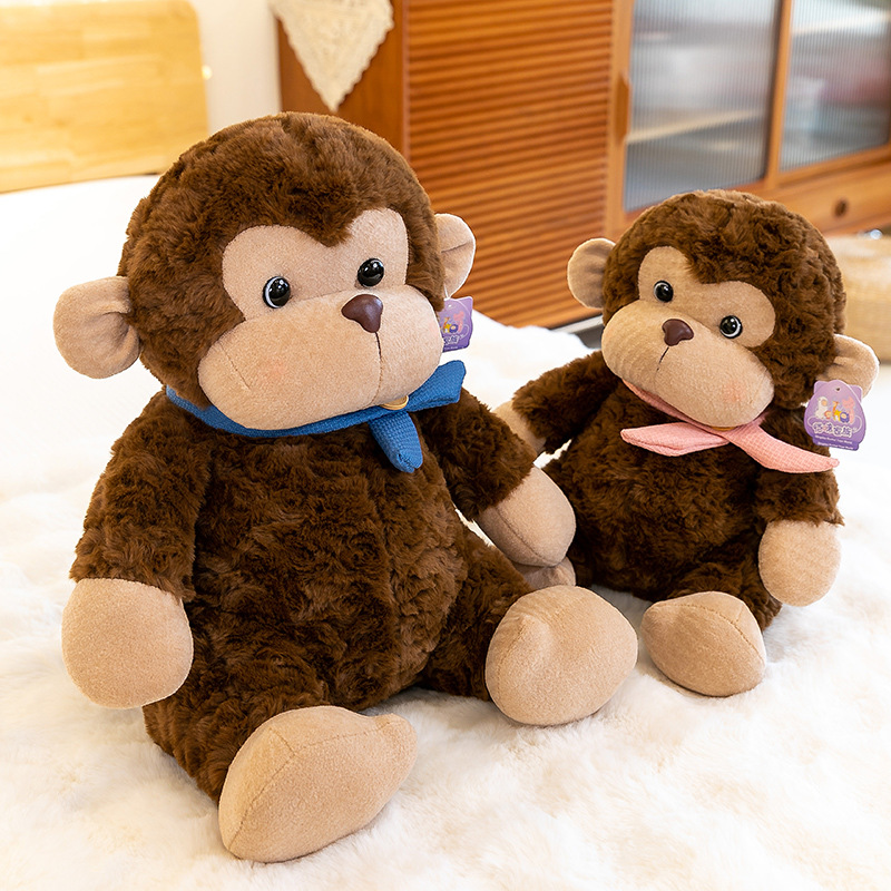 跨境仿真猴子毛绒玩具动物园卡通动物森林小猴子玩偶抓紧娃娃批发