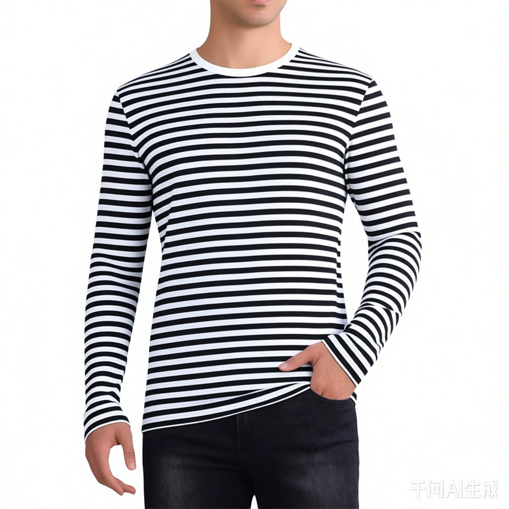 2025 осенне-зимняя хлопковая рубашка с длинными рукавами, мужская футболка с круглым вырезом в тонкую полоску, нижняя рубашка, рекламная культура, обработка и настройка логотипа