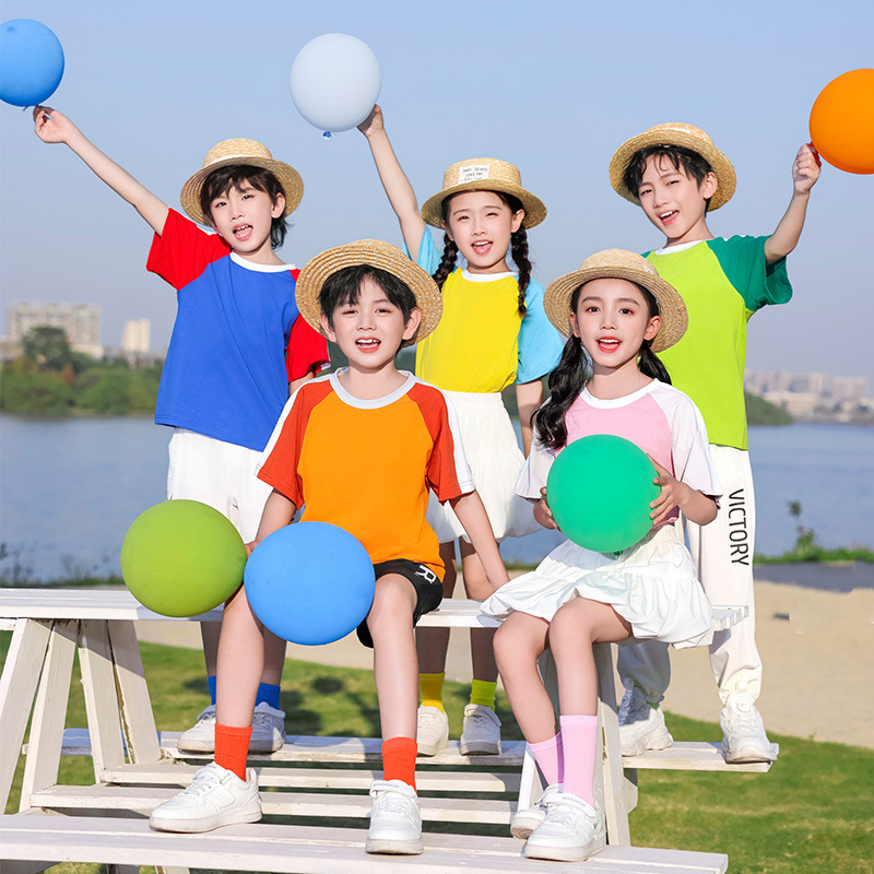 어린이 치어 리더 공연 옷 초등 및 중등 학교 학생 봄 게임 수업 옷 유치원 댄스 라라 공연 옷